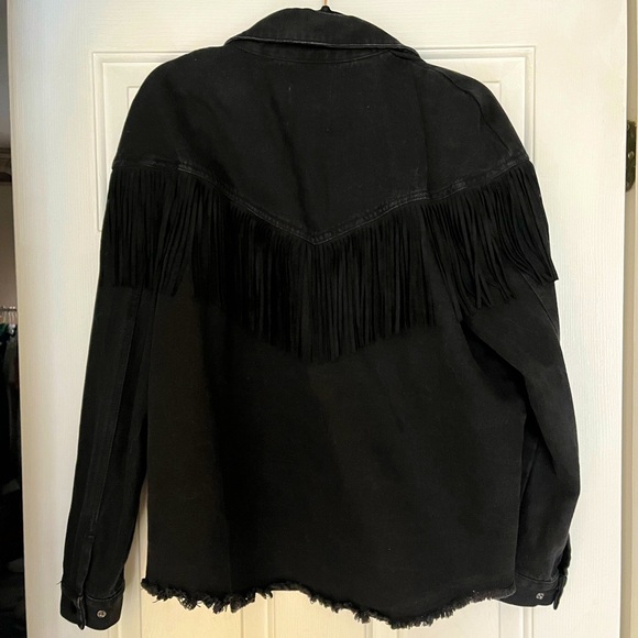 Zara denim fringe jacket - Picture 3 of 6